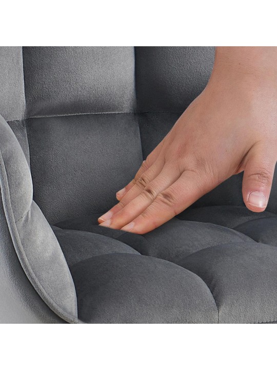 Cadeira Tirana veludo, cinza escuro