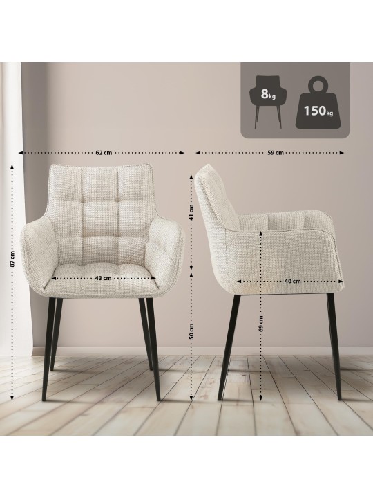 Cadeira Tirana tecido, marfim Cadeira Tirana tecido, marfim
