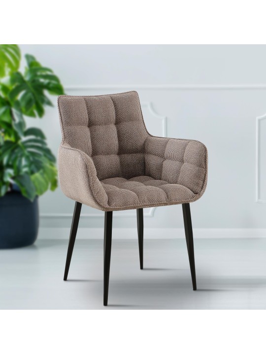 Cadeira Tirana tecido, castanho terra