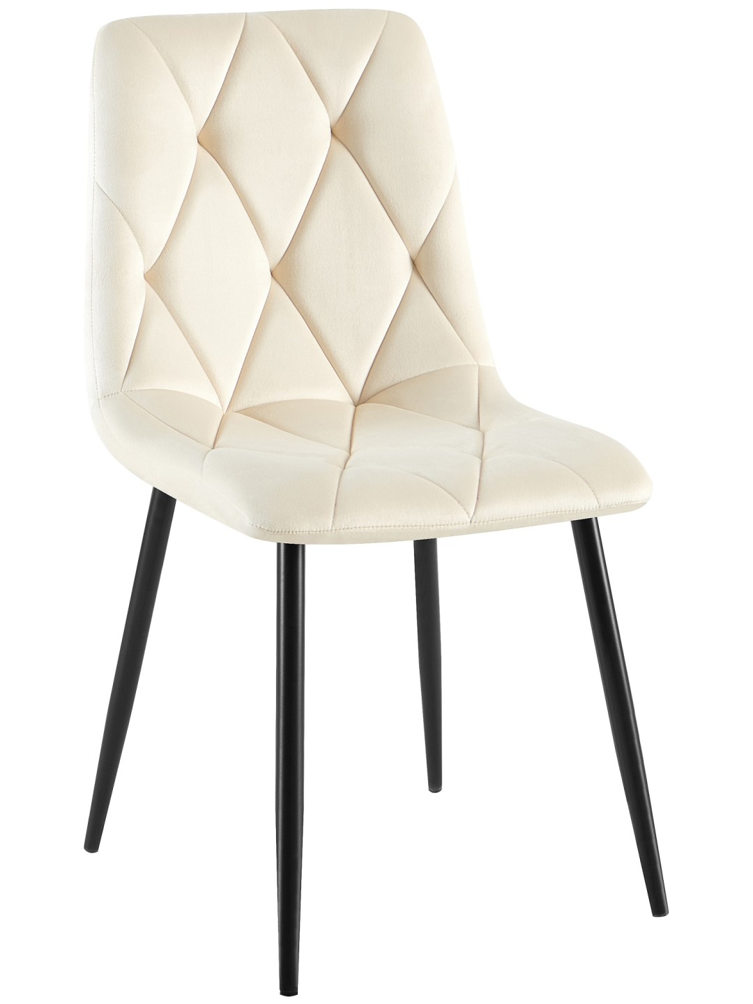 Cadeira de jantar de veludo Clairton, creme