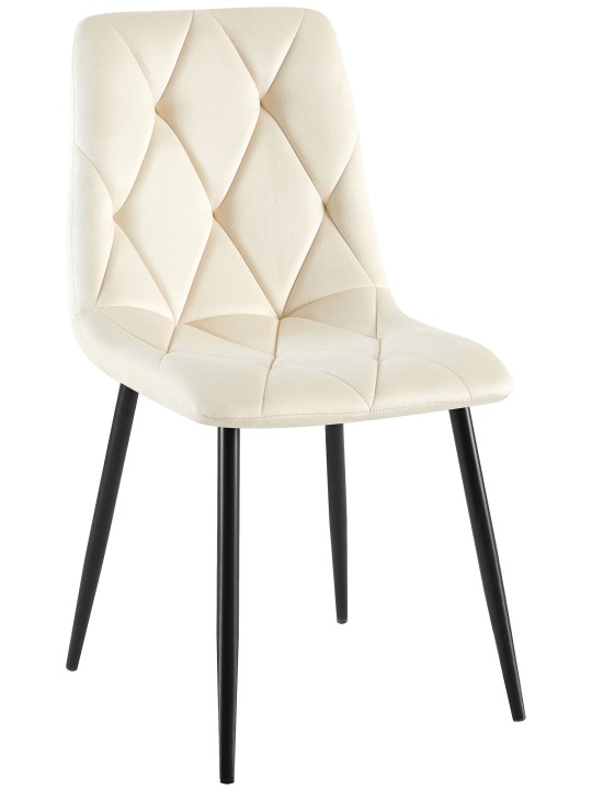 Cadeira de jantar de veludo Clairton, creme