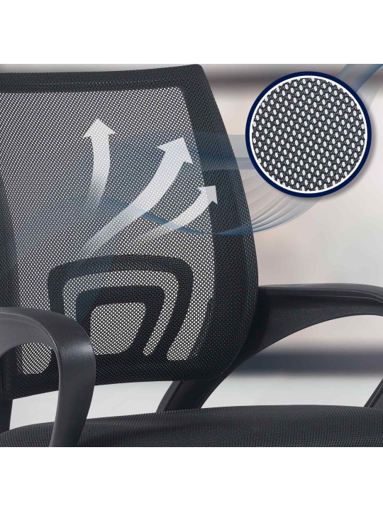 Cadeira de escritório genial, preto