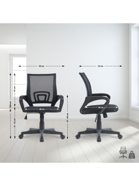 Cadeira de escritório genial, preto