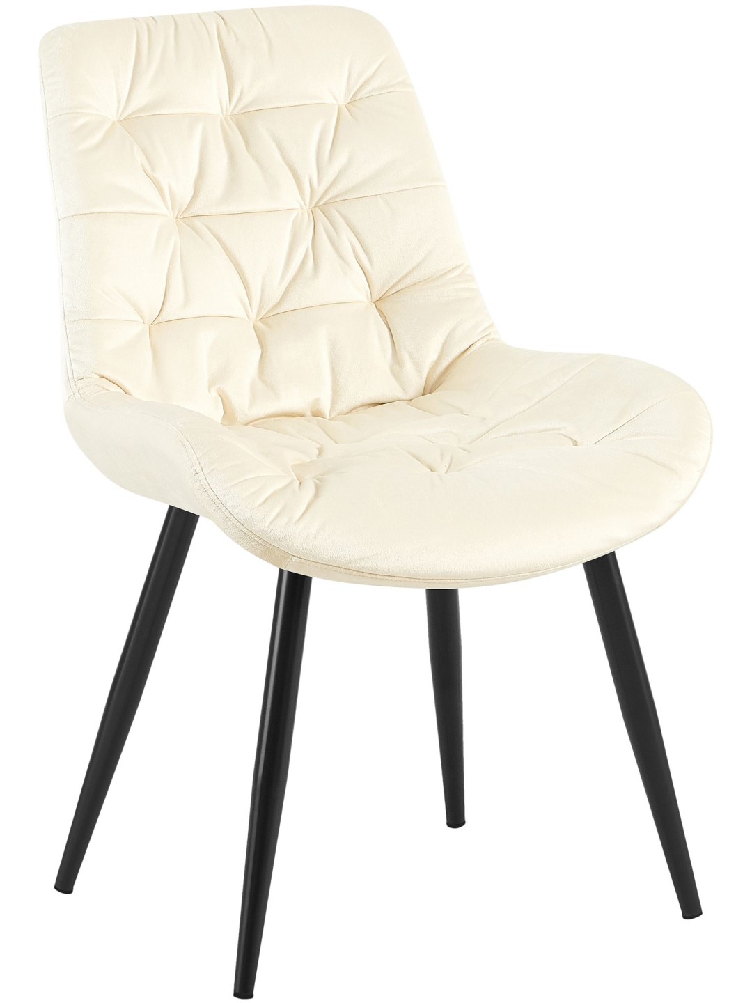 Cadeira de jantar de veludo Rossford, creme