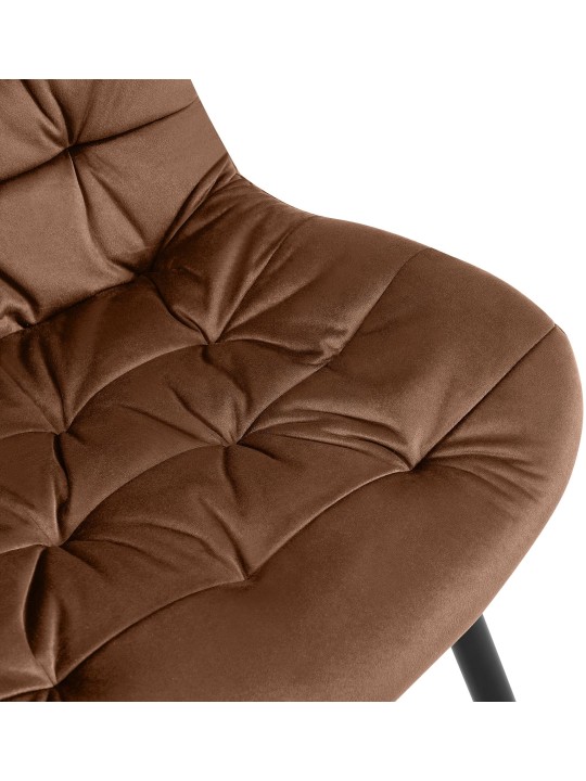 Cadeira de jantar de veludo Rossford, castanho