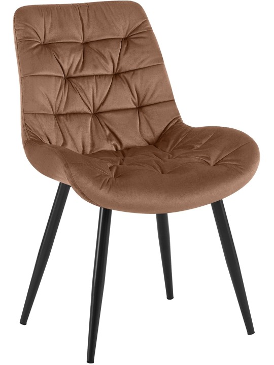 Cadeira de jantar de veludo Rossford, castanho