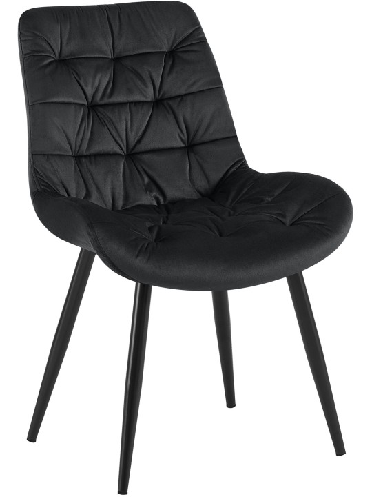 Cadeira de jantar de veludo Rossford, preto