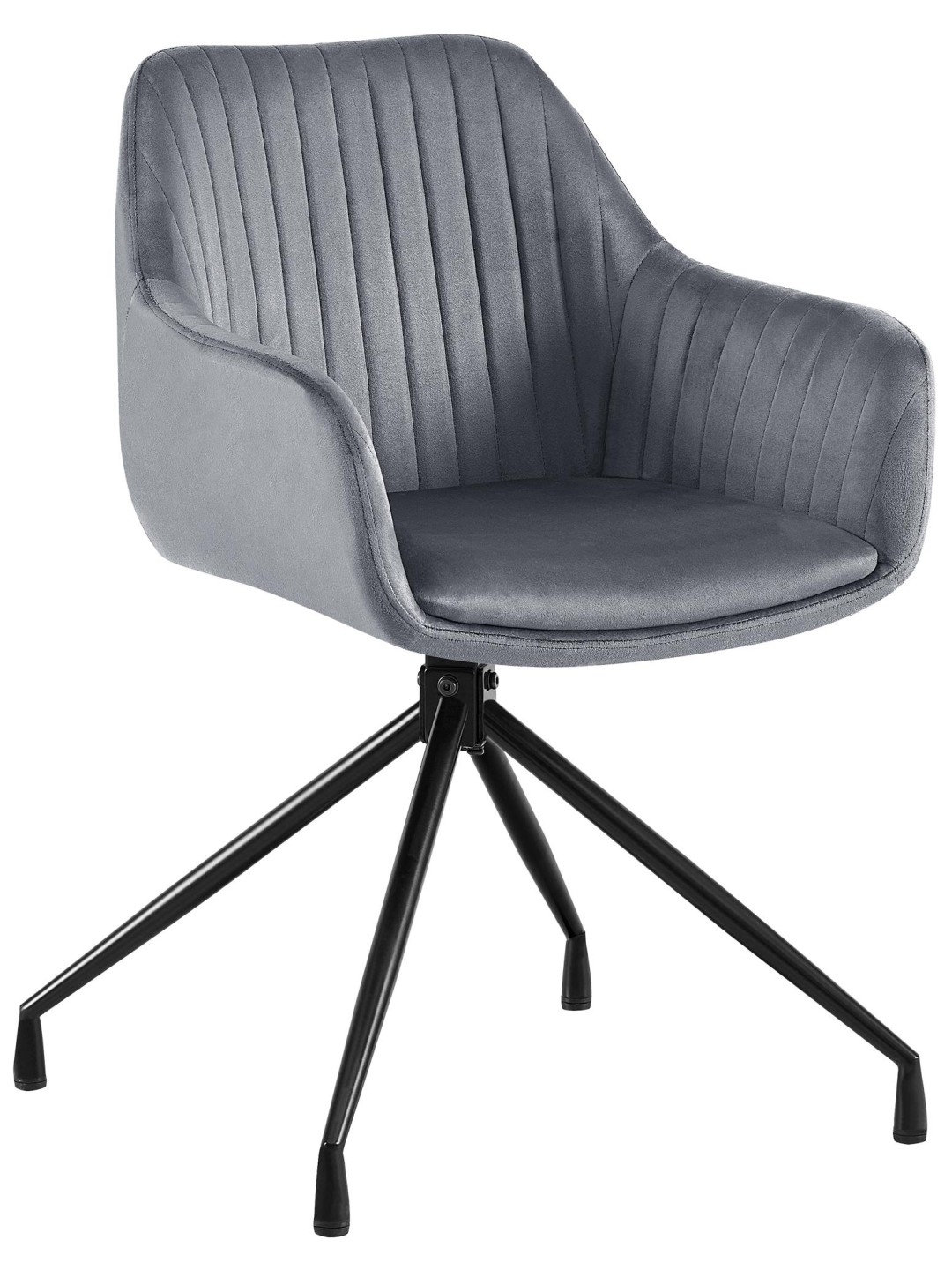 Cadeira de jantar de veludo Welby, cinza escuro