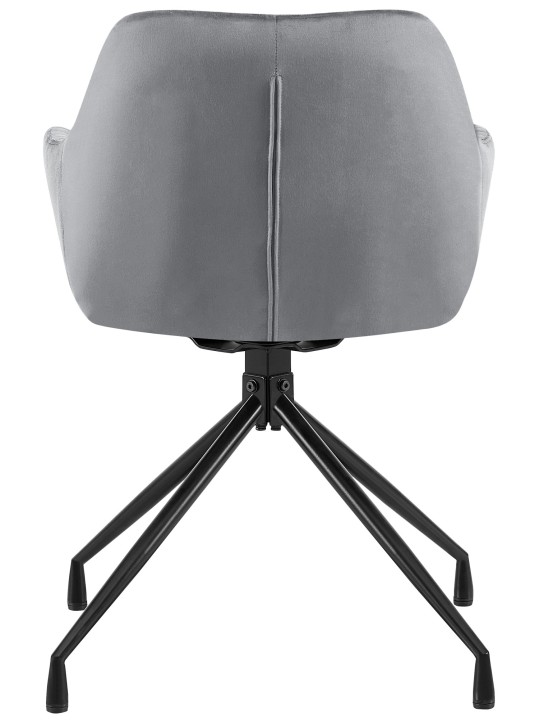 Cadeira de jantar de veludo Welby, cinza escuro