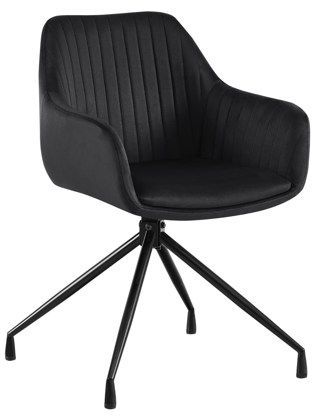 Cadeira de jantar de veludo Welby, preto