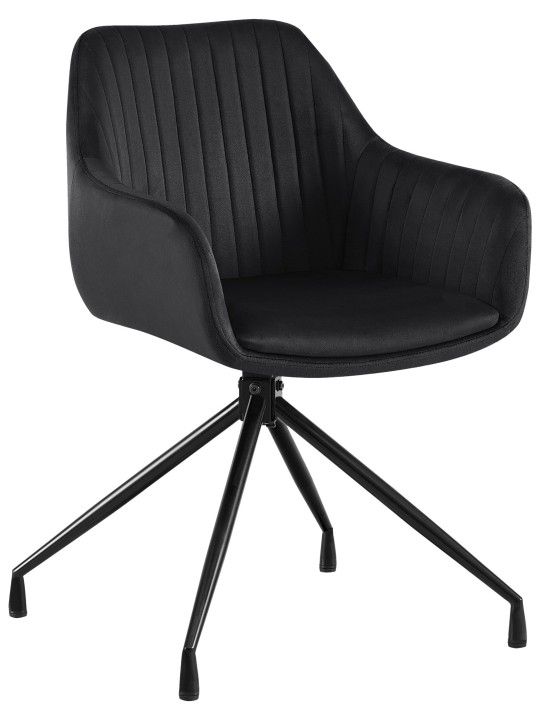 Cadeira de jantar de veludo Welby, preto