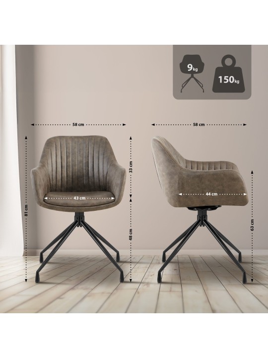 Cadeira de jantar vintage Welby, cinza Cadeira de jantar vintage Welby, cinza