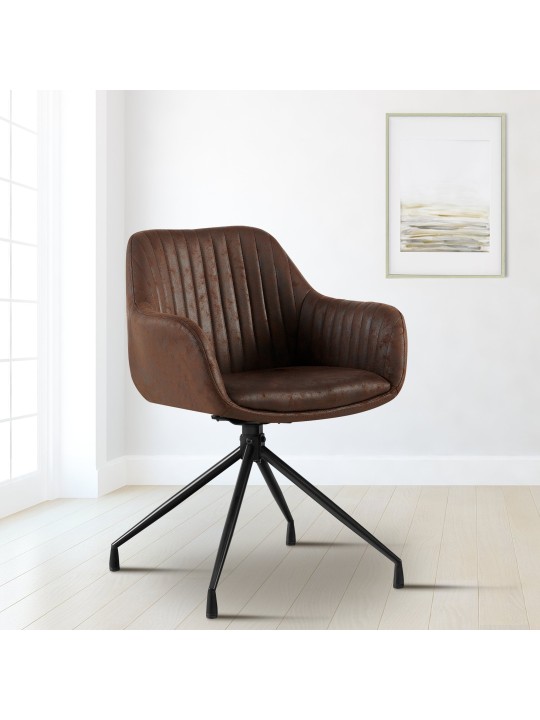 Cadeira de jantar vintage Welby, castanho escuro Cadeira de jantar vintage Welby, castanho escuro