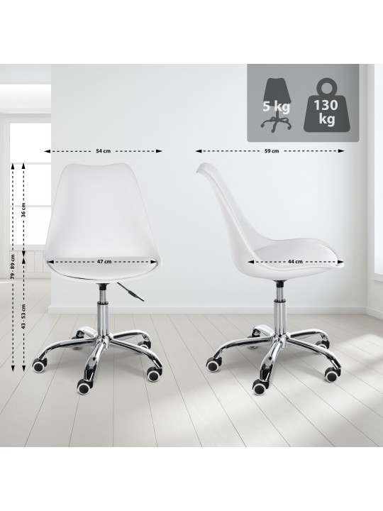 Banqueta de trabalho Laflin, branco