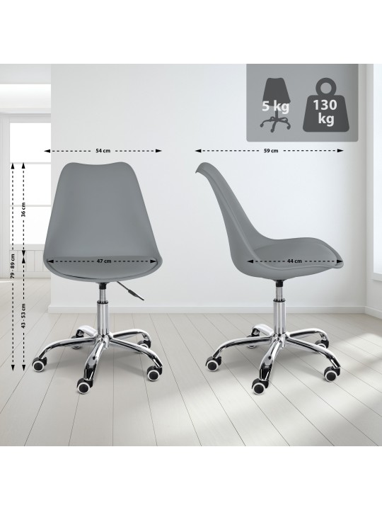 Banqueta de trabalho Laflin, cinza