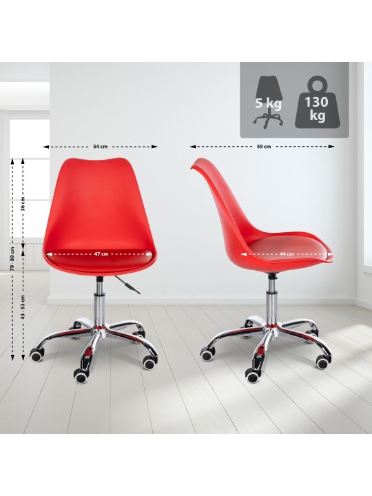 Banqueta de trabalho Laflin, vermelho