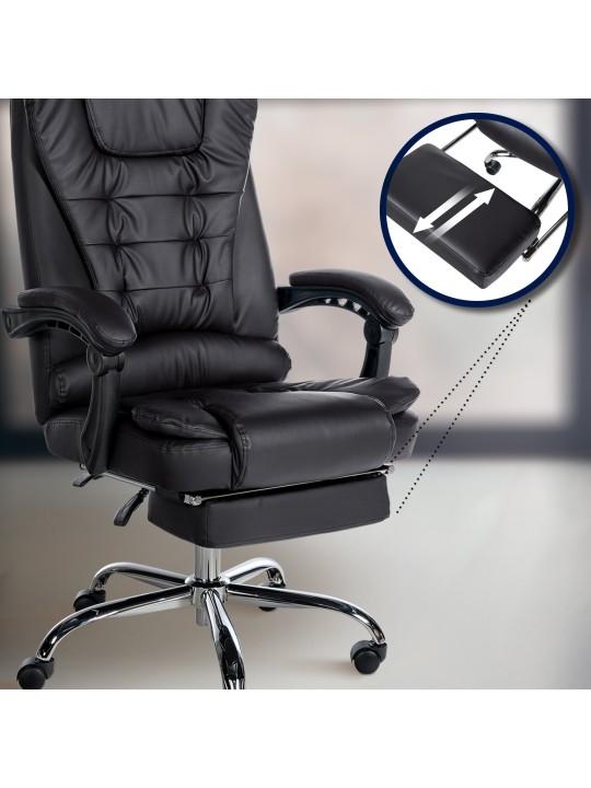 Cadeira de escritório Oxygen couro sintético, preto