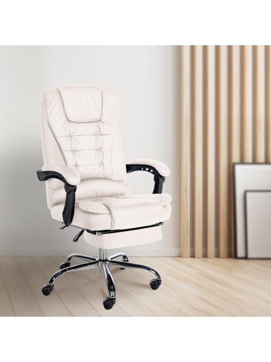 Cadeira de escritório Oxygen couro sintético, branco