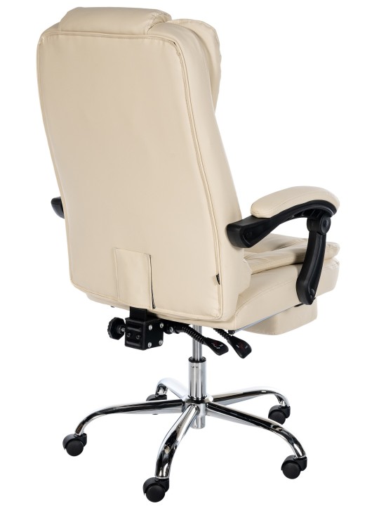 Cadeira de escritório Oxygen couro sintético, creme