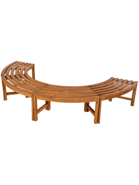 Banco de árvore Masculino 250 cm semicircular SEM encosto, teca Banco de árvore Masculino 250 cm semicircular SEM encosto, teca