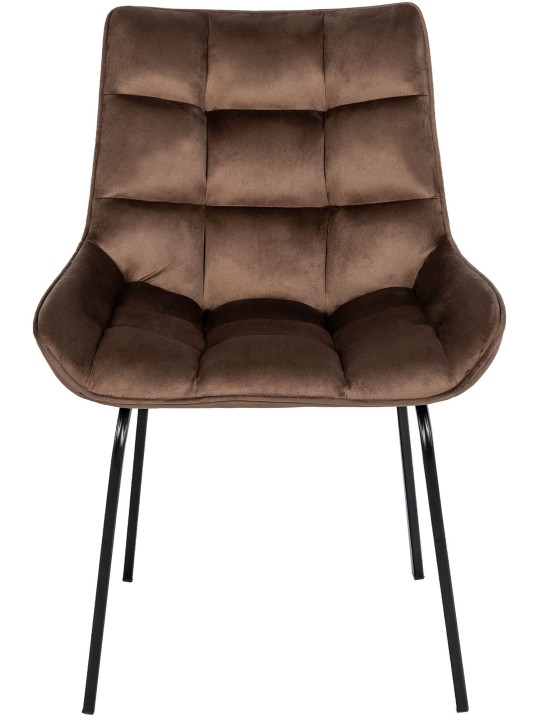 Cadeira de veludo Saranda, castanho