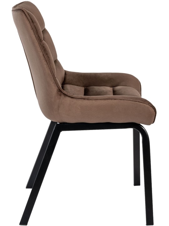 Cadeira de veludo Saranda, castanho