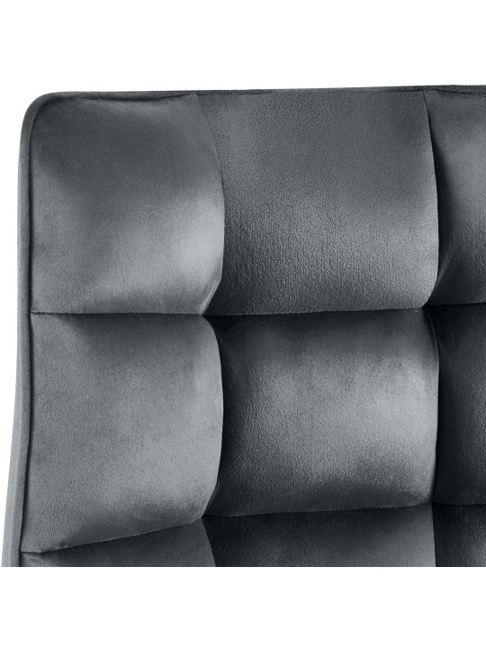 Cadeira de veludo Saranda, cinza escuro Cadeira de veludo Saranda, cinza escuro