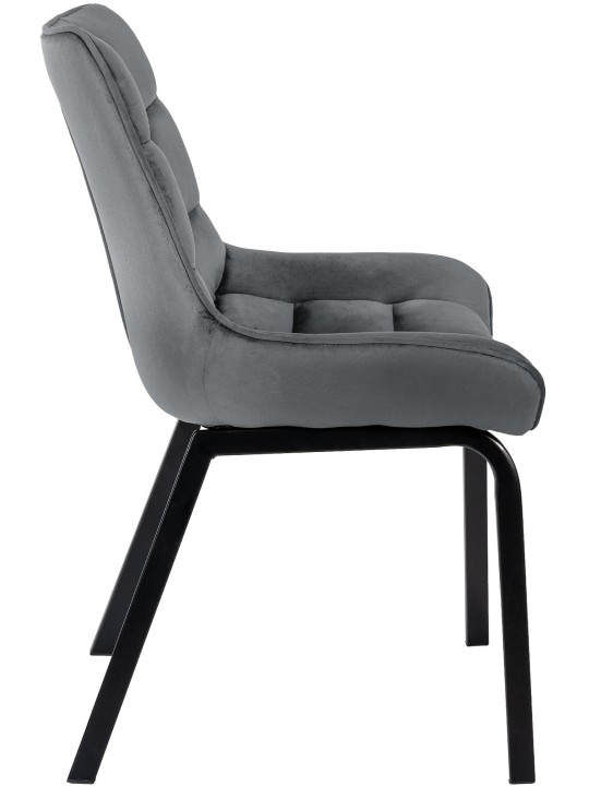 Cadeira de veludo Saranda, cinza escuro Cadeira de veludo Saranda, cinza escuro