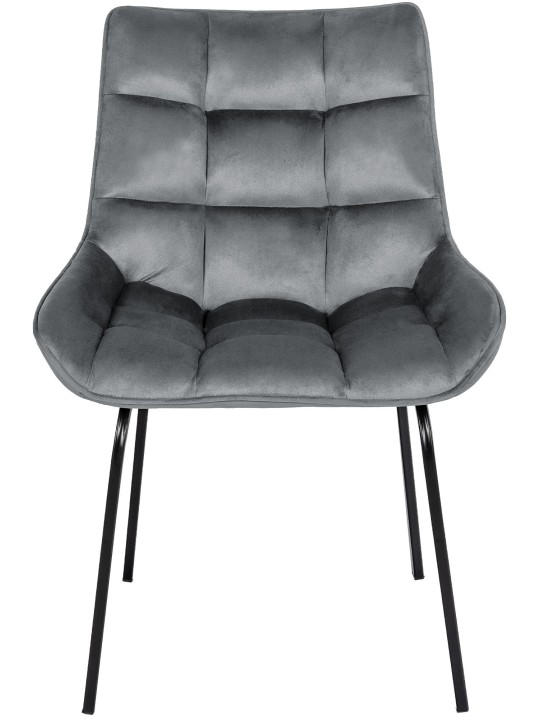 Cadeira de veludo Saranda, cinza escuro Cadeira de veludo Saranda, cinza escuro
