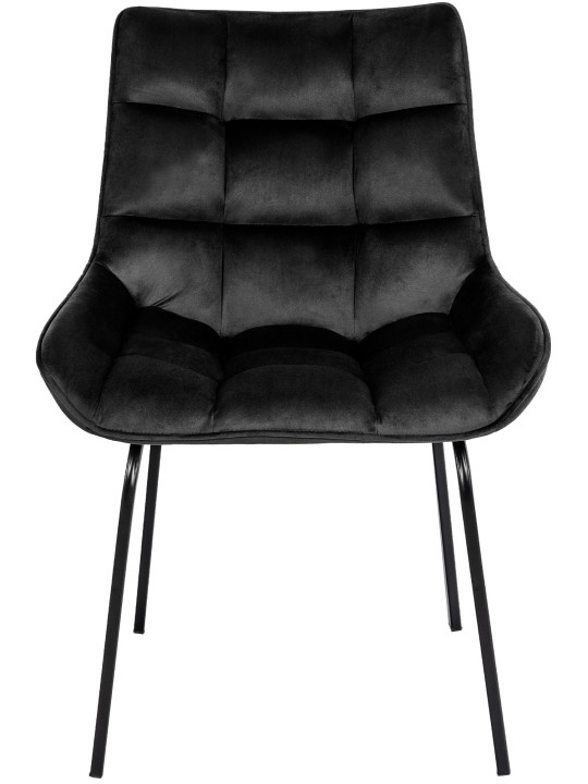 Cadeira de veludo Saranda, preto Cadeira de veludo Saranda, preto