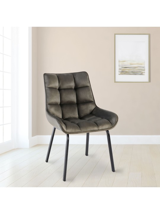 Cadeira de veludo Saranda, antracite