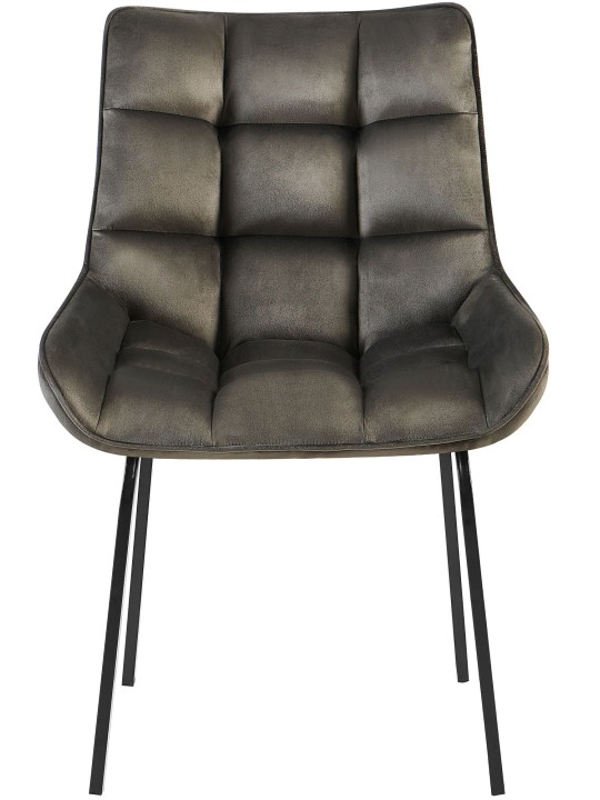Cadeira de veludo Saranda, antracite