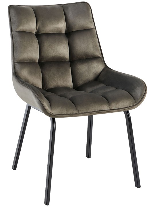 Cadeira de veludo Saranda, antracite