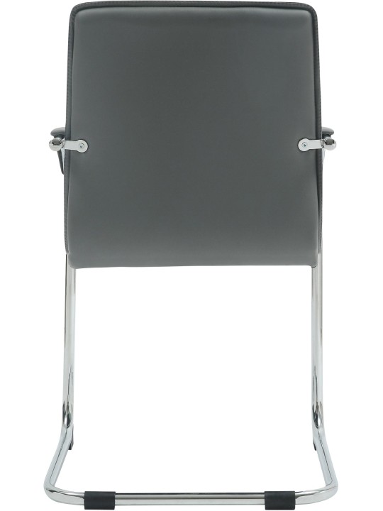 Conjunto de 2 cadeiras para visitantes em couro artificial Tira, cinza