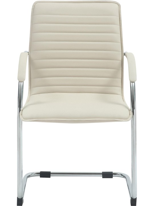 Conjunto de 2 cadeiras para visitantes em couro artificial Tira, creme