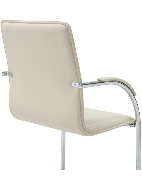 Conjunto de 2 cadeiras para visitantes em couro artificial Tira, creme