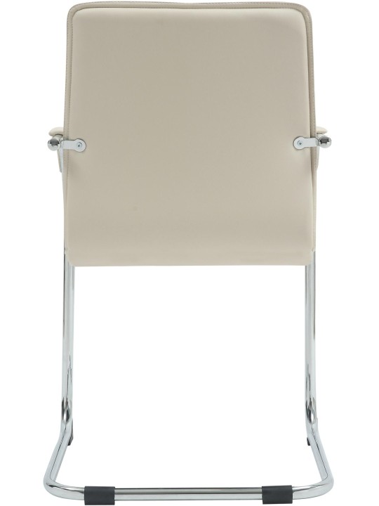 Conjunto de 2 cadeiras para visitantes em couro artificial Tira, creme
