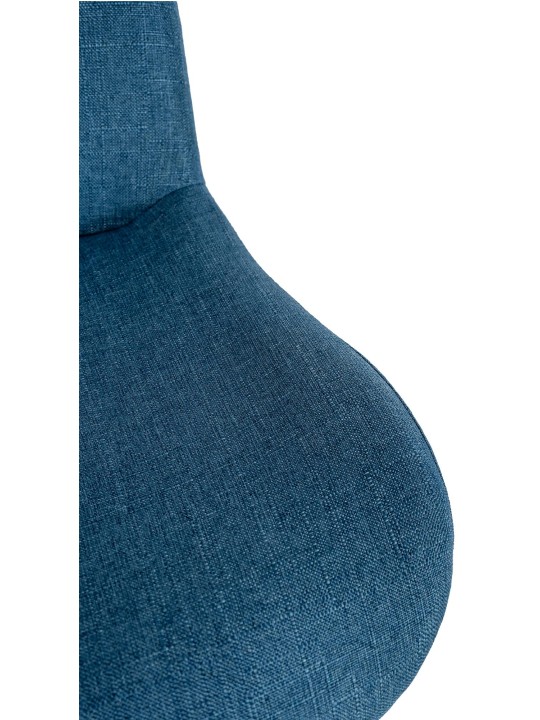 Banqueta alta Solon tecido cromado, azul