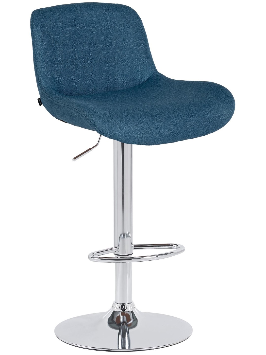 Banqueta alta Solon tecido cromado, azul