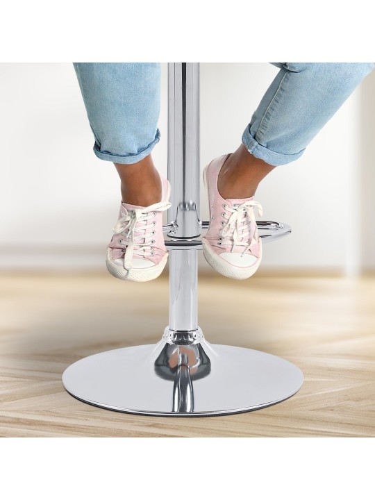 Banqueta alta Solon tecido cromado, cinza claro