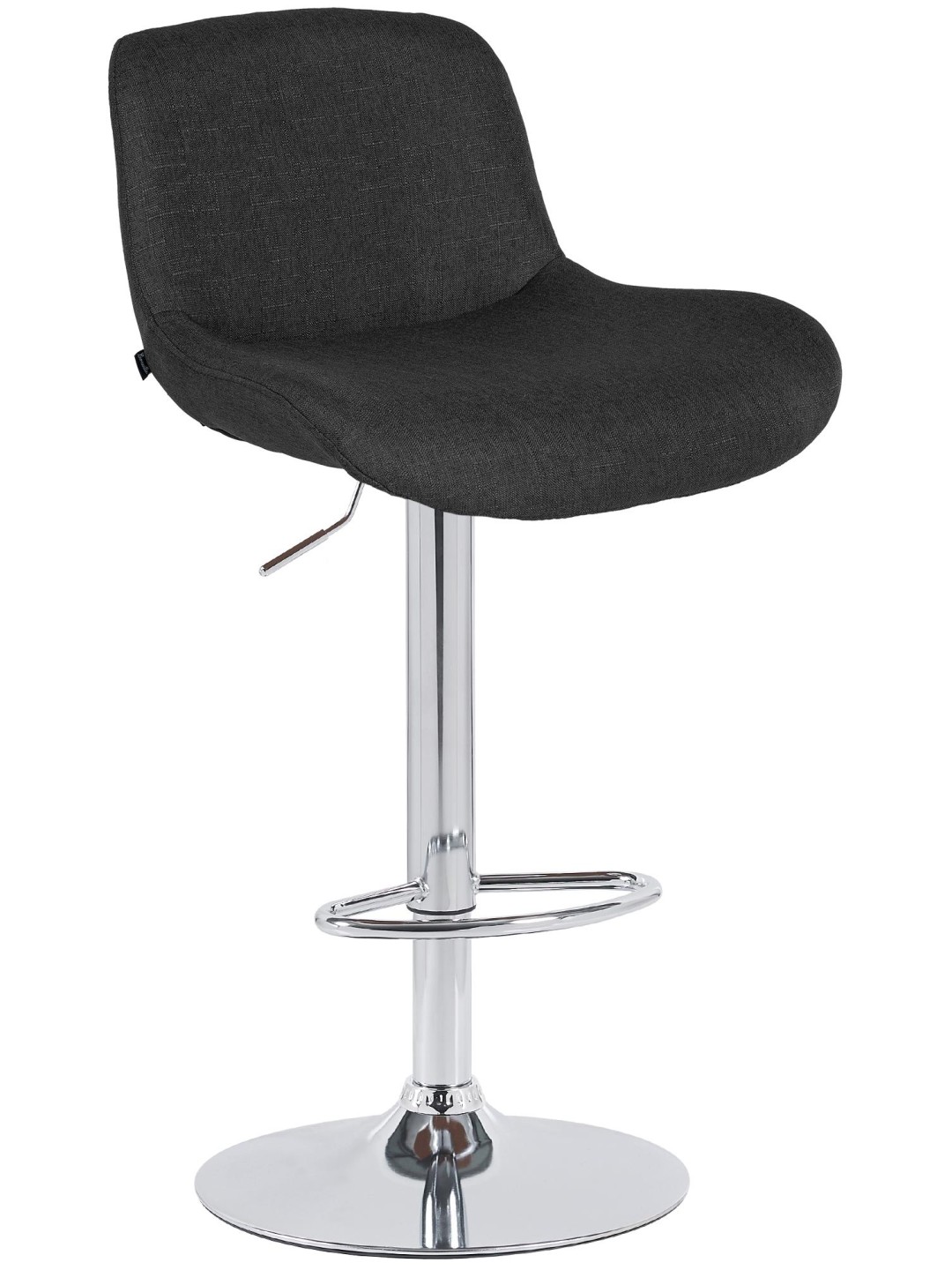 Banqueta alta Solon tecido cromado, preto