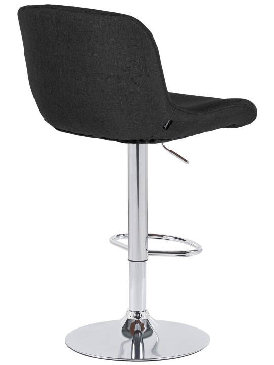 Banqueta alta Solon tecido cromado, preto