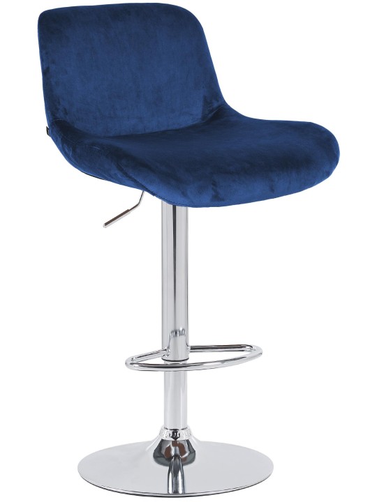 Banqueta alta Solon veludo cromado, azul Banqueta alta Solon veludo cromado, azul