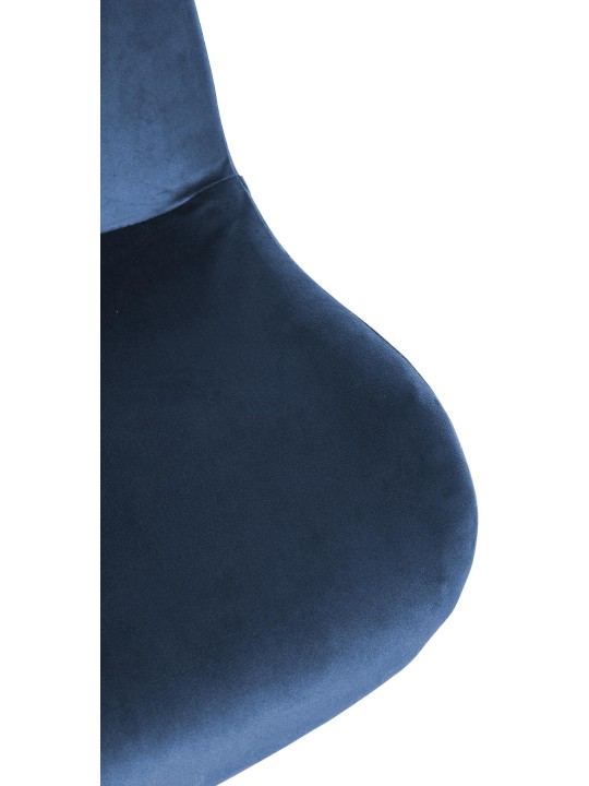 Banqueta alta Solon veludo cromado, azul Banqueta alta Solon veludo cromado, azul