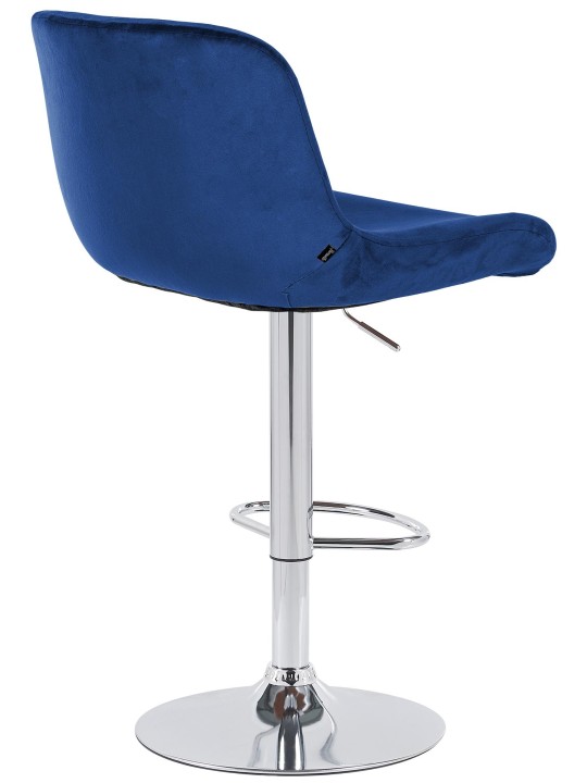 Banqueta alta Solon veludo cromado, azul Banqueta alta Solon veludo cromado, azul