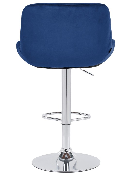 Banqueta alta Solon veludo cromado, azul Banqueta alta Solon veludo cromado, azul