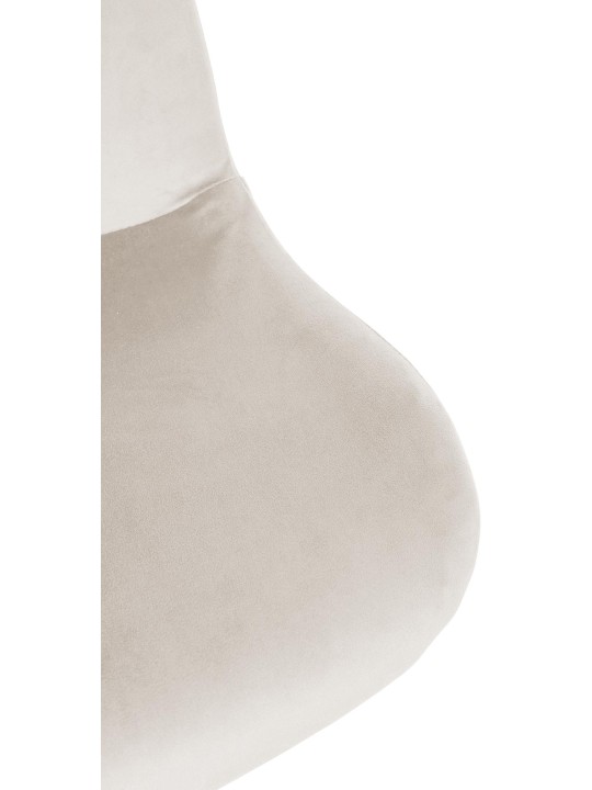 Banqueta alta Solon veludo cromado, creme