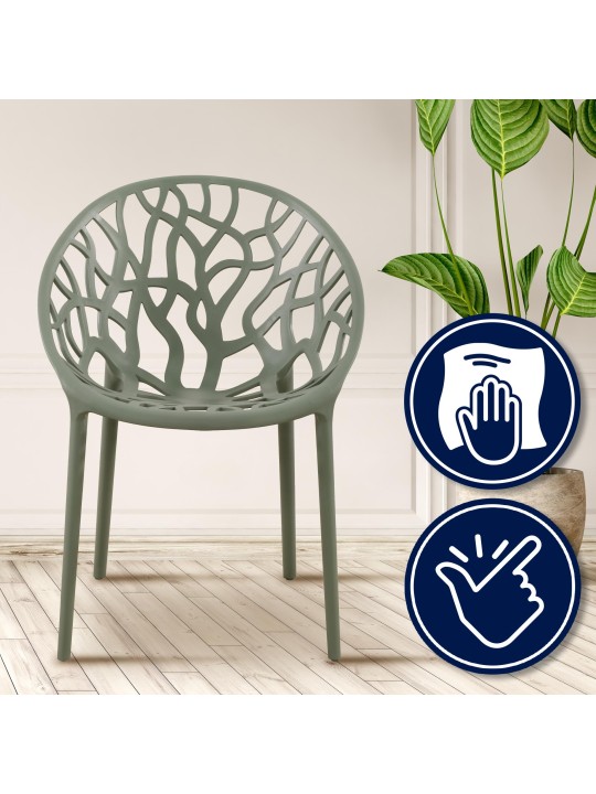 Conjunto de 4 cadeiras Hope, oliva