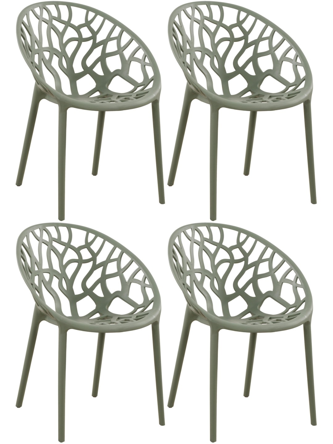 Conjunto de 4 cadeiras Hope, oliva
