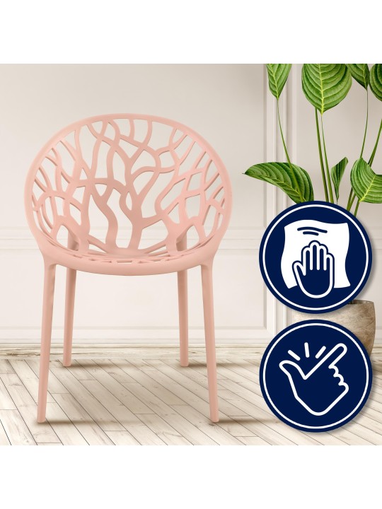 Conjunto de 4 cadeiras Hope, rosa